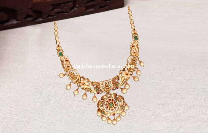 22Kt Gold Precious Pachi Pearl Drop Necklace