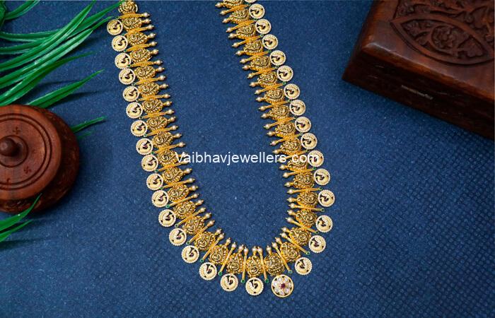 Vaibhav Jewellers 22K Pachi Work CZ Precious Haram