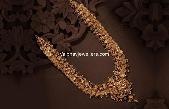 22Kt Gold Antique Lakshmi Kasu Haram