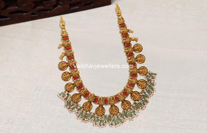22Kt Antique Gold Lakshmi Bottumala Haram