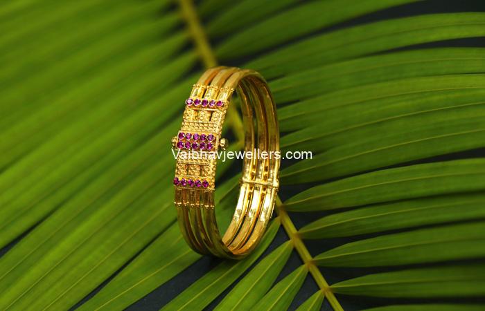 22Kt Antique Gold Traditional Kodavas 3 Row Kadaga