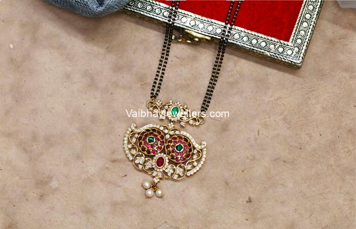 22K Gold Short Antique Mangalsutra