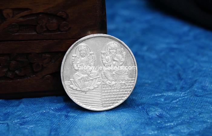 Vaibhav Jewellers 25 Gram Lakshmi Ganesh Silver Coin