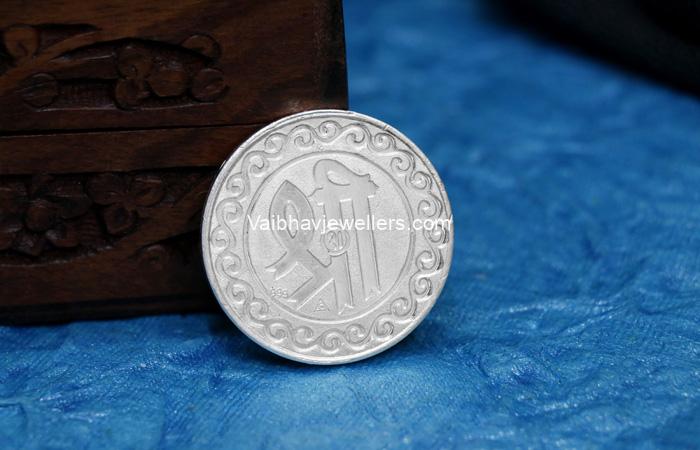 Vaibhav Jewellers 25 Gram Lakshmi Ganesh Silver Coin-2