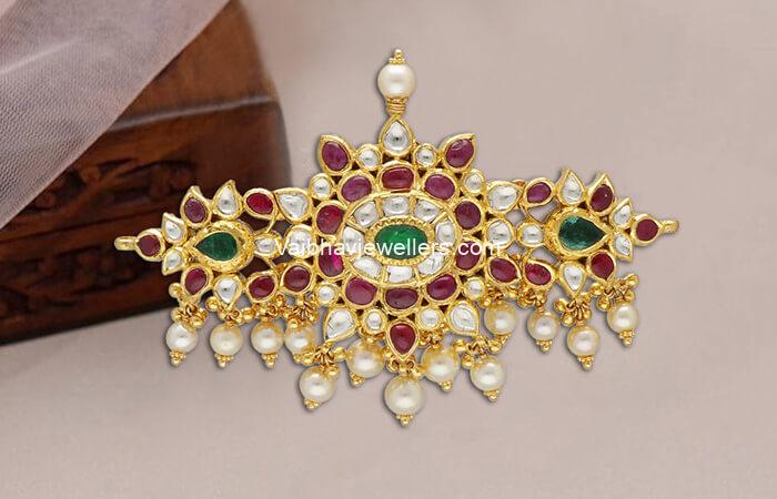 22K Gold 2 In 1 Design Polki Choker Cum Bajuband