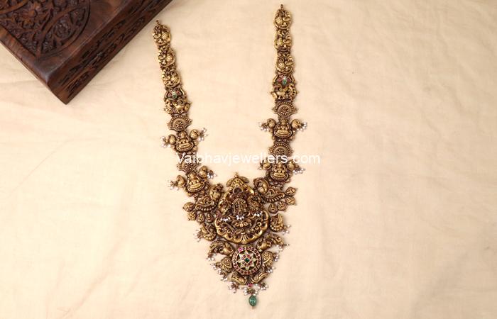 22Kt Gold Pachi Polki Wedding Haram