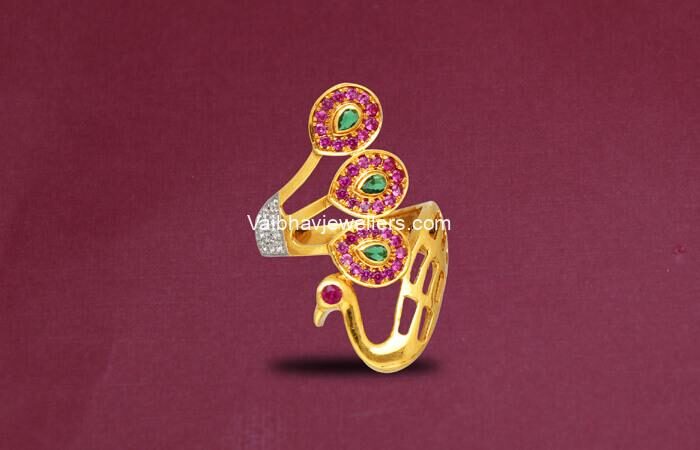 22Kt Gold Peacock Design Ladies Ring