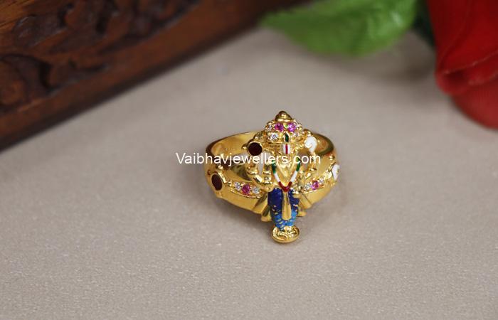 Vaibhav Jewellers 22Kt Gold Casting Lord Venkateswara Ring - Online ...