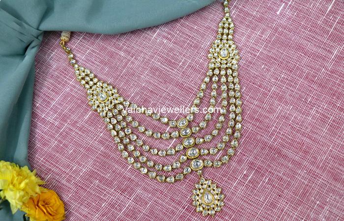 Vaibhav Jewellers Polki Step Necklace