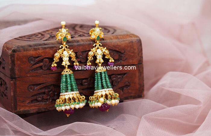 22Kt Gold Traditional Pachi Earrings