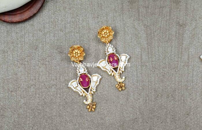 22Kt Lord Ganesha Gold Earrings