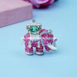 Royal Elephant Diamond Brooch